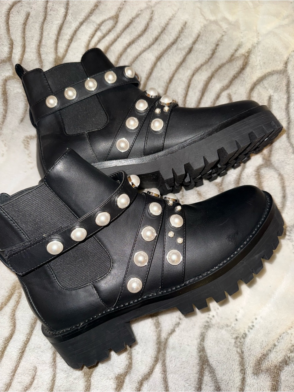 bp Black Pearl-Accent Combat Boots